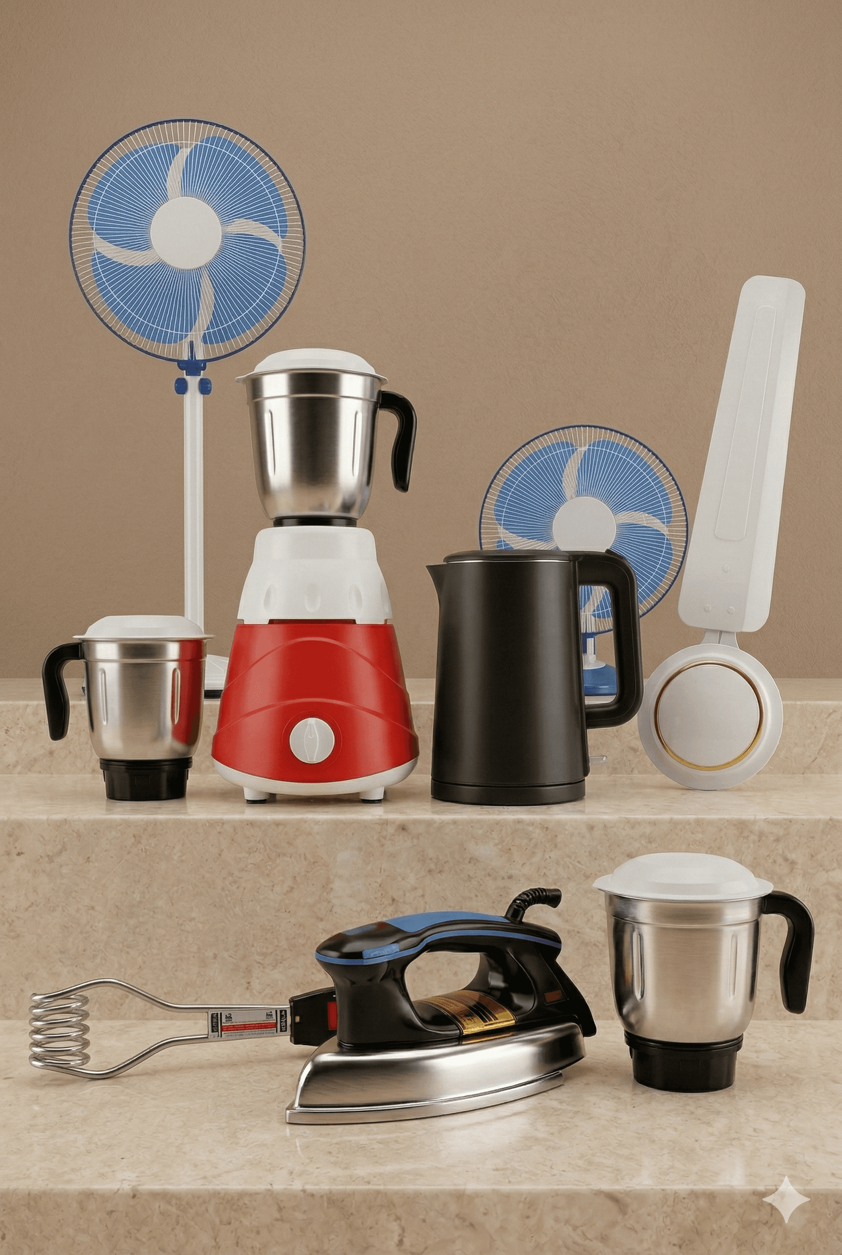 a white shelf with objects on it